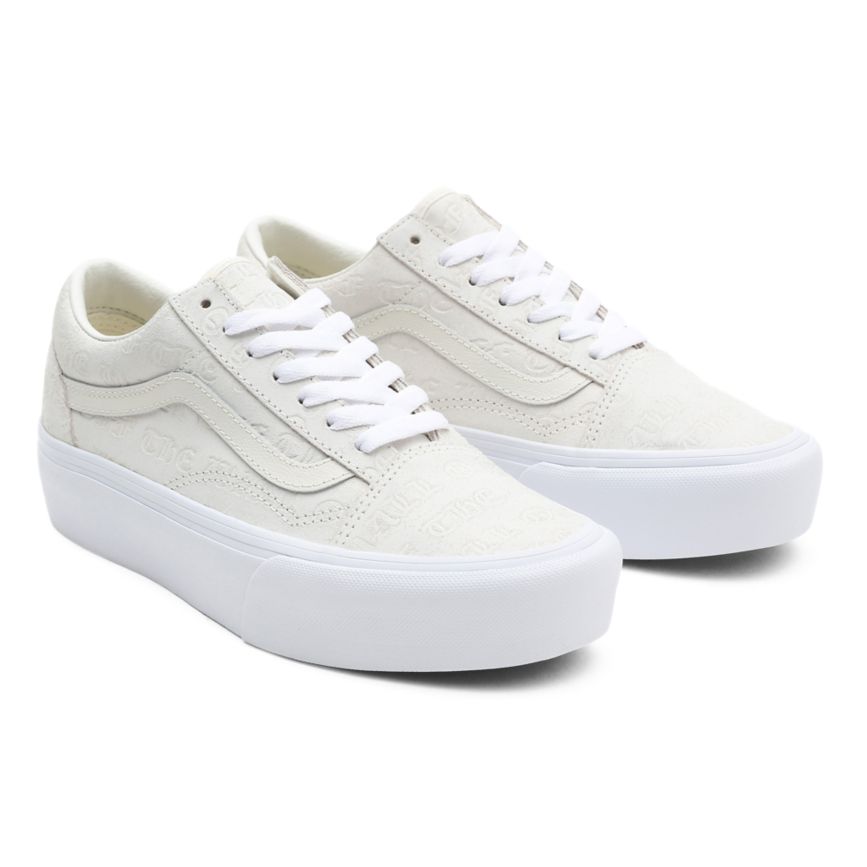 Vans Deboss Otw Old Skool Platform Kengät Valkoinen | VN386C0DQ72